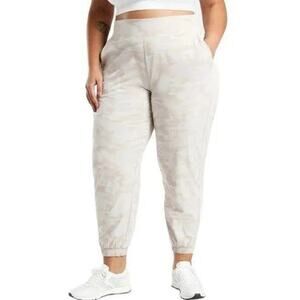 Athleta Women's Brooklyn Camo Lined Joggers Pants Purple 12 Athleisure Active